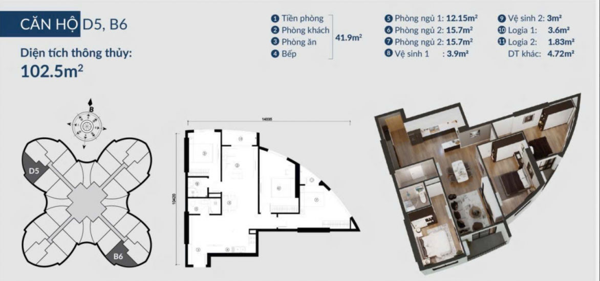 HOT!!! Căn hộ 3PN cực đẹp dự án The Queen 360 Giải Phóng - Chiết khấu cực lớn